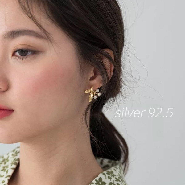 (silver 92.5) 앵두 열매 귀걸이